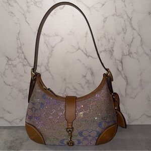 Coach Hamptons Hobo Bag In Rainbow Crystal Signature Jacquard